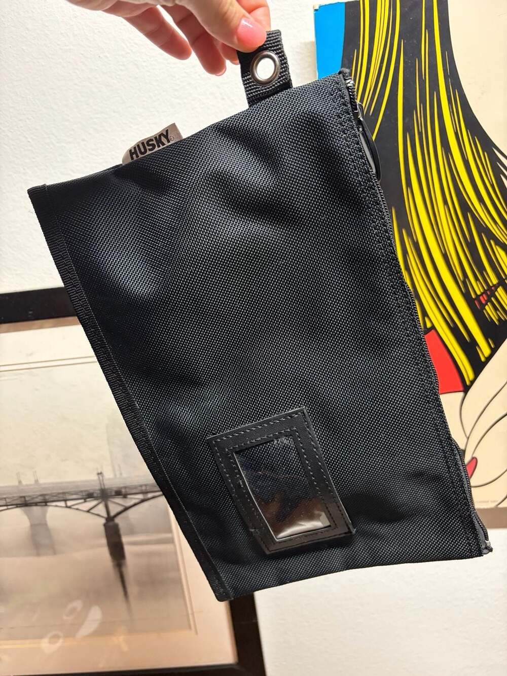 Husky 12 In Document Bag Black Tool Pouch With ID Window